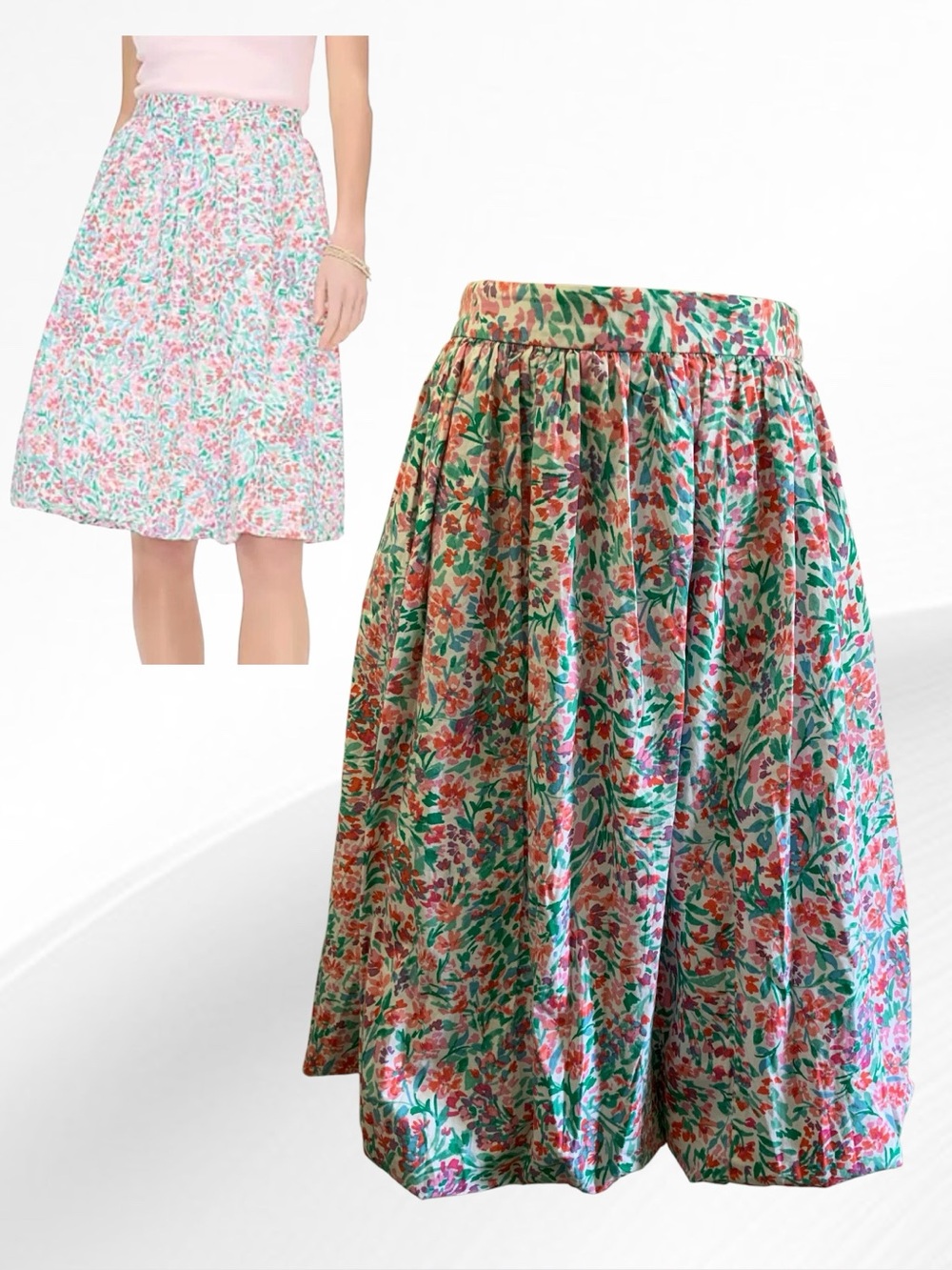 J CREW Cotton Bubble Floral Midi Skirt Size Small MSRP $118